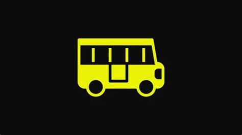 Yellow School Bus icon isolated on black... | Stock Video | Pond5