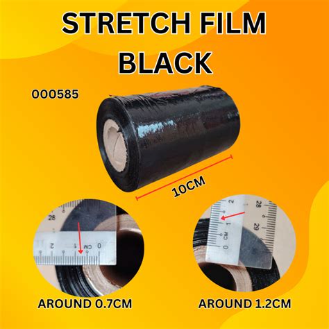 Stretch Film Baby Roll Mm X G Black Clear Wrapping Plastic Cling