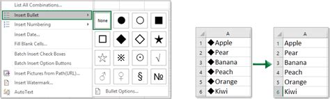 Quickly Insert Bullets Or Numberings In Multiple Cells In Excel