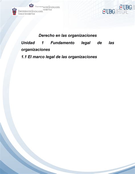 El Marco Legal De Las Organizaciones Copia Derecho En Las