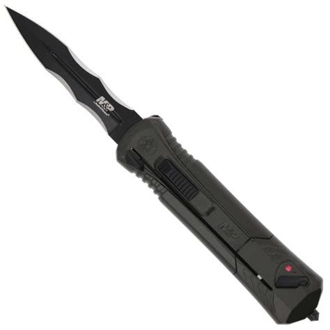 Smith And Wesson Tactical Mandp Otf Knife Black Spear Point Blade Bladeops