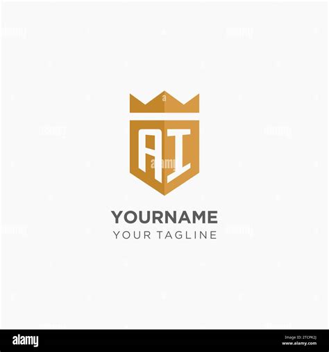 Monogram Ai Logo With Geometric Shield And Crown Luxury Elegant