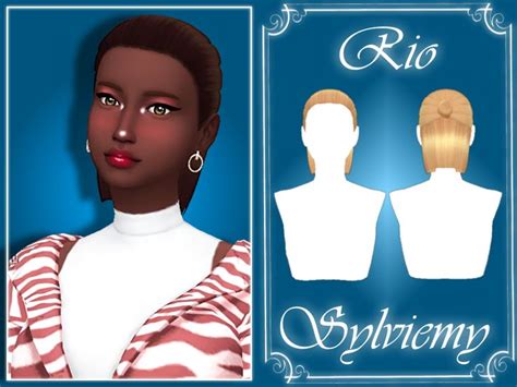 Sims 4 — Rio Hairstyle By Sylviemy — New Mesh Maxis Match 18 Swatches