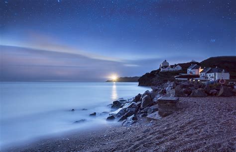 Beach At Night Hd Backgrounds Pixelstalknet