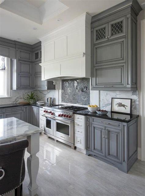 Grey Kitchen Cabinets With Black Countertops Inspirations