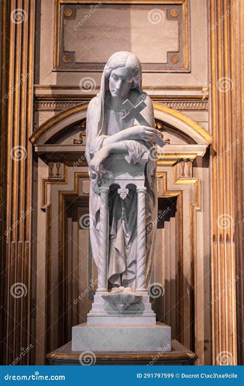 Statue of a woman praying stock image. Image of interior - 291797599