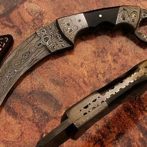 Beautiful Handmade Damascus Karambit Knife Handle Made Of And Etsy