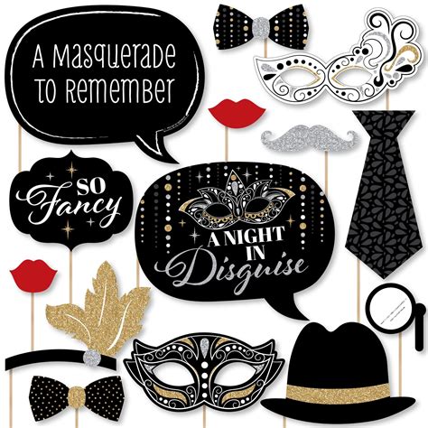 Big Dot Of Happiness Masquerade Venetian Mask Party Photo Booth Props