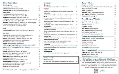 Waterbar San Francisco Ca Menu Updated December 2023