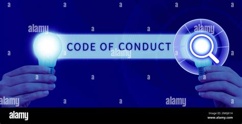 Text Sign Showing Code Of Conduct Concept Meaning Ethics Rules Moral