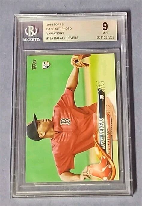 2018 TOPPS RAFAEL DEVERS Red Jersey Image Variation RC SP 18 BGS 9