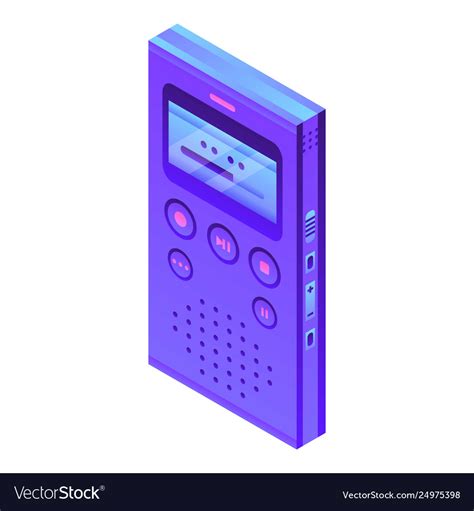 Dictaphone Icon Isometric Style Royalty Free Vector Image