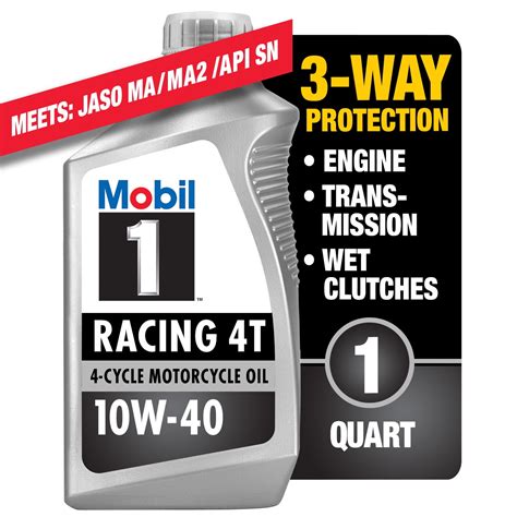 Mobil Racing T Full Synthetic Motorcycle Oil W Qt