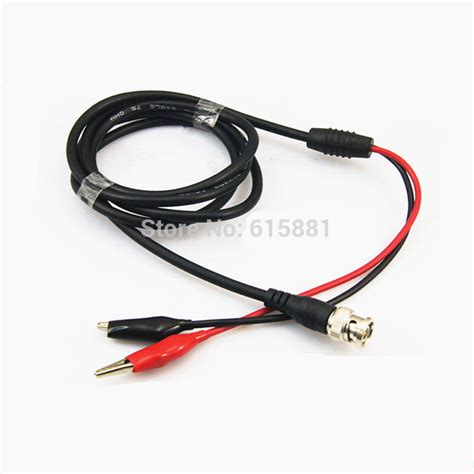 1Pc BNC Male Q9 To Dual Alligator Clip Oscilloscope Test Probe Cable