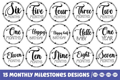 Baby Monthly Milestone SVG Bundle Graphic By CraftArt Creative Fabrica