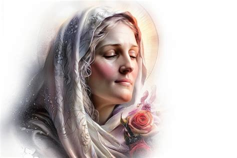 Premium Photo Pencil Draw Illustration Portrait Of Mother Mary With