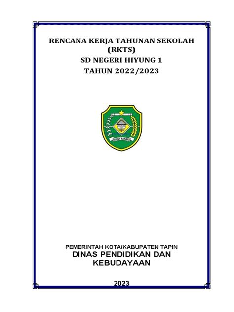 Contoh Rencana Kerja Tahunan Sekolah Rkts 1 Pdf