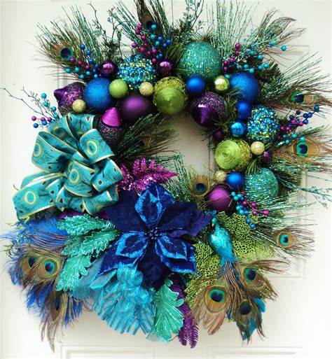 Christmas Peacock Wreath Xxl Reserved Jhl