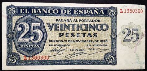 Spain 25 Pesetas 1936 Pick 99a Catawiki