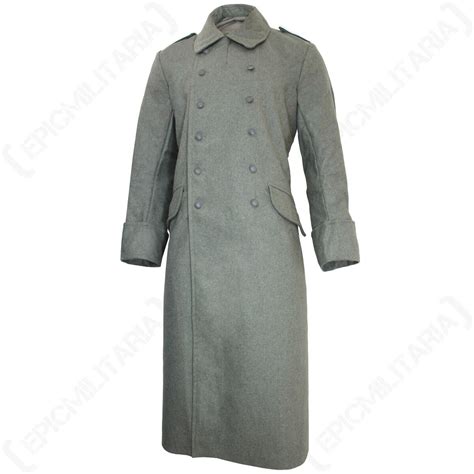 Ww2 German M40 Wool Greatcoat Repro Army Trench Coat Heer Jacket Field Grey Ebay