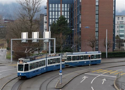 VBZ Tram 2000 Be 4 6 2098 BLINDE KUH 2430 Der Linie 5 Auf Der