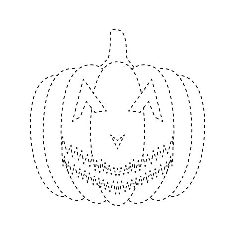 Halloween Pumpkin tracing worksheet for kids 10876822 Vector Art at ...