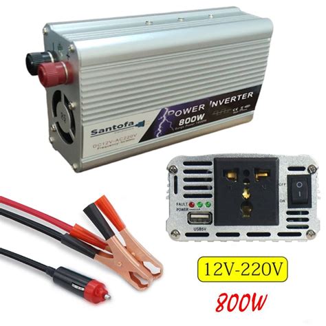 Ripley INVERSOR DE CORRIENTE 12V A 220V 2 USB 800W DC A AC SANTOFA