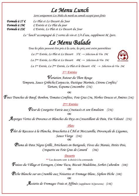 Menus Et Carte Pour Le Saint Charles Restaurant à Marcinelle