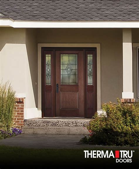 Fiberglass Entry Doors With Sidelights Therma Tru Glass Designs