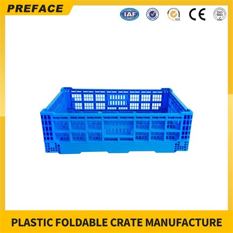 High Quality Stack And Nest Reusable Vegetable Crates Plastic Foldable