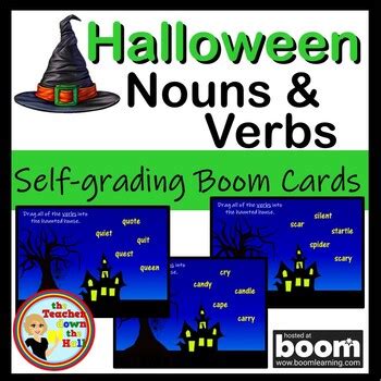 Halloween Nouns And Verbs Boom Cards Parts Of Speech Activity Tpt