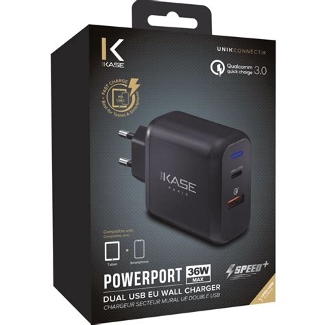 Chargeur Secteur Mural UE Double USB Universel PowerPort Speed Charge