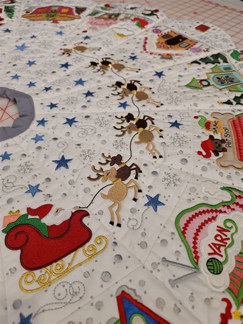 North Pole Village Tree Skirt Fabric Kit Designs By Juju Machine