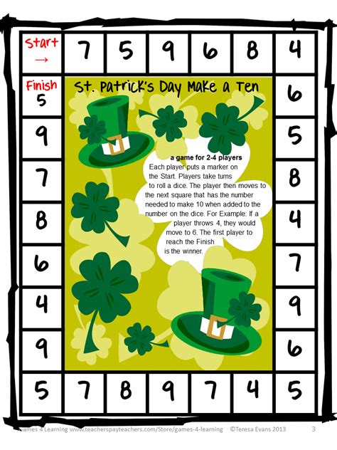 Fun Games 4 Learning St Patricks Day Math Freebies