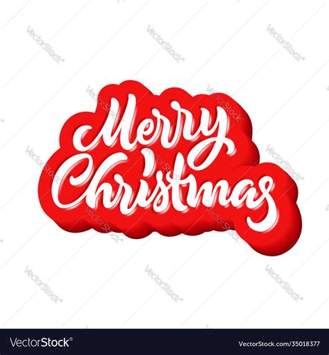 Merry Christmas Calligraphic Handdrawn Lettering Vector Image