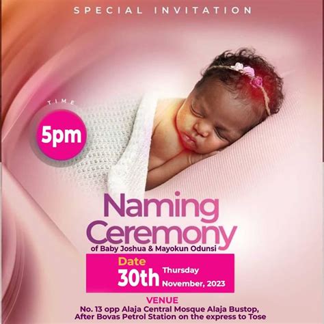 Naming Ceremony Flyer In Bank