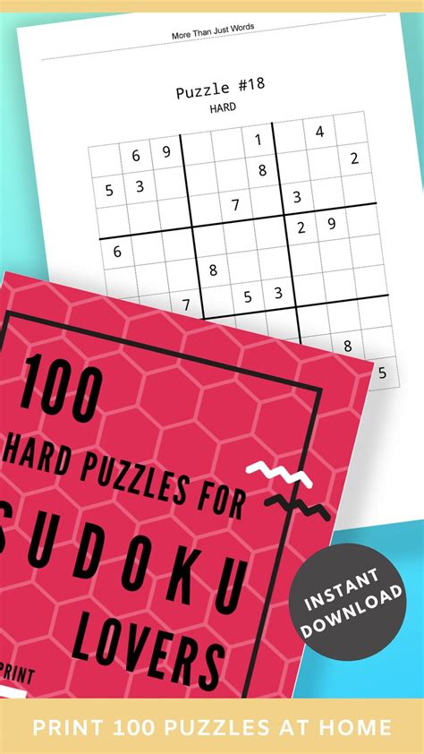 100 Hard Puzzles For Soduku Printable Large Print Games For Etsy