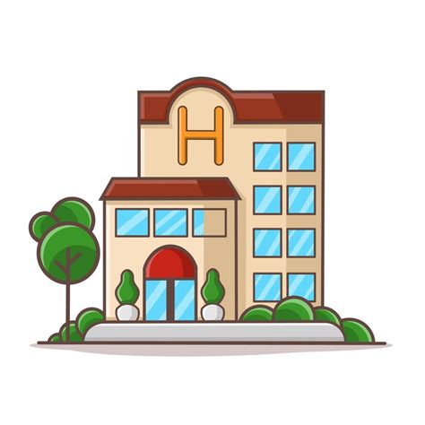 Hotel Edificio Vector Icono Ilustraci N Vector Libre Estilo De Dibujos