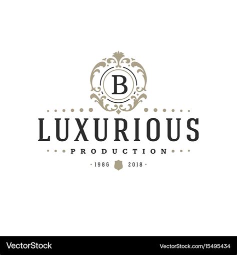 Luxury Monogram Logo Template Object For Vector Image