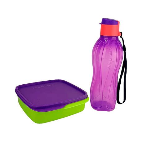 Kit Tupperware Garrafa Eco Tupper 500ml Basic Line 550ml Amarelo