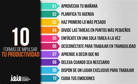 10 Estrategias Para Aumentar La Productividad Personal Ieie