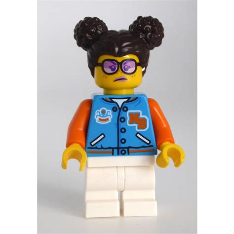 Lego Girl With Dark Azur Torso With Orange Arms And Nb Minifigure