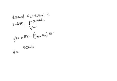 Solved A Mixture Of Mol Of N Gas And Mol Of H Gas In A