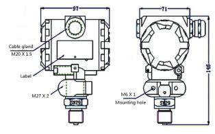 Explosion Proof Industrial Pressure Transmitter IP65 24v ODM