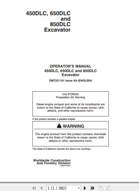 John Deere Dlc Dlc Dlc Excavator Operation Manual Omt Pdf