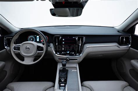 Full View Of Volvo S T Inscription Dashboard And Interior With White