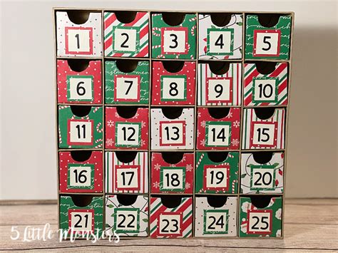 5 Little Monsters Paper Mache Advent Calendar