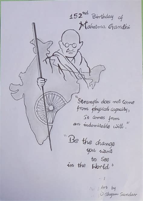 Slogan art on Mahatma Gandhi – India NCC