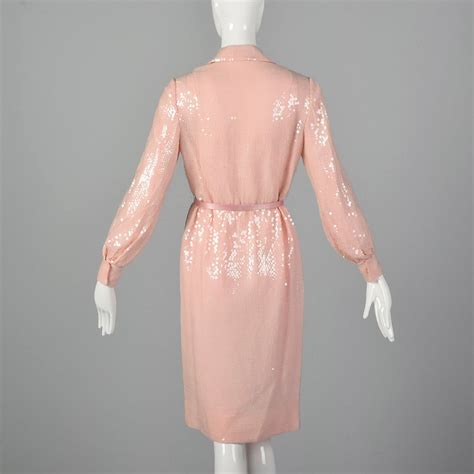 Small Bill Blass 1970s Dress Pink Sequin Dress 70s Bill Blass Etsy