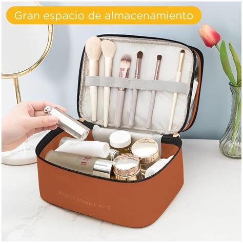 Ripley Bolsa Neceser Minari Cuero Pu Marr N Organizador De Maquillaje